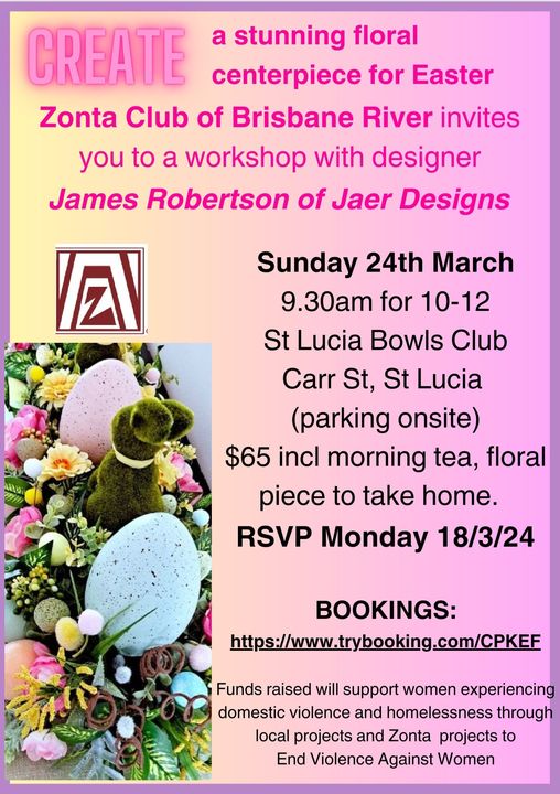 Easter Floral Workshop - Brisbane @ St :Lucia Bowls Club