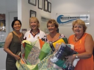 Sue Matheny - WCCS/ P.J. Halter, Carole Brauner & Dawn Green -  Zonta Club of the Whitsundays