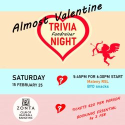 Almost Valentine Trivia Night @ Maleny RSL Hall